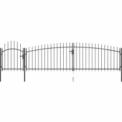 vidaXL Vallas De Jardín-Puerta de jardín Woerden con punta de lanza, 5 x 1 m, negro