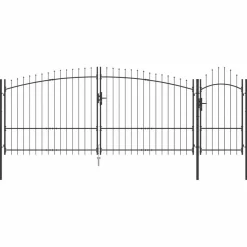 vidaXL Vallas De Jardín-Puerta de jardín Woerden acero 1x4 m negro