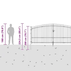 vidaXL Vallas De Jardín-Puerta de jardín Woerden acero 1x4 m negro