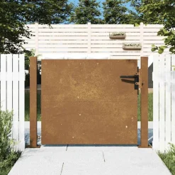 vidaXL Puerta de jardín 100x75 cm de acero corten Rusty Clearance