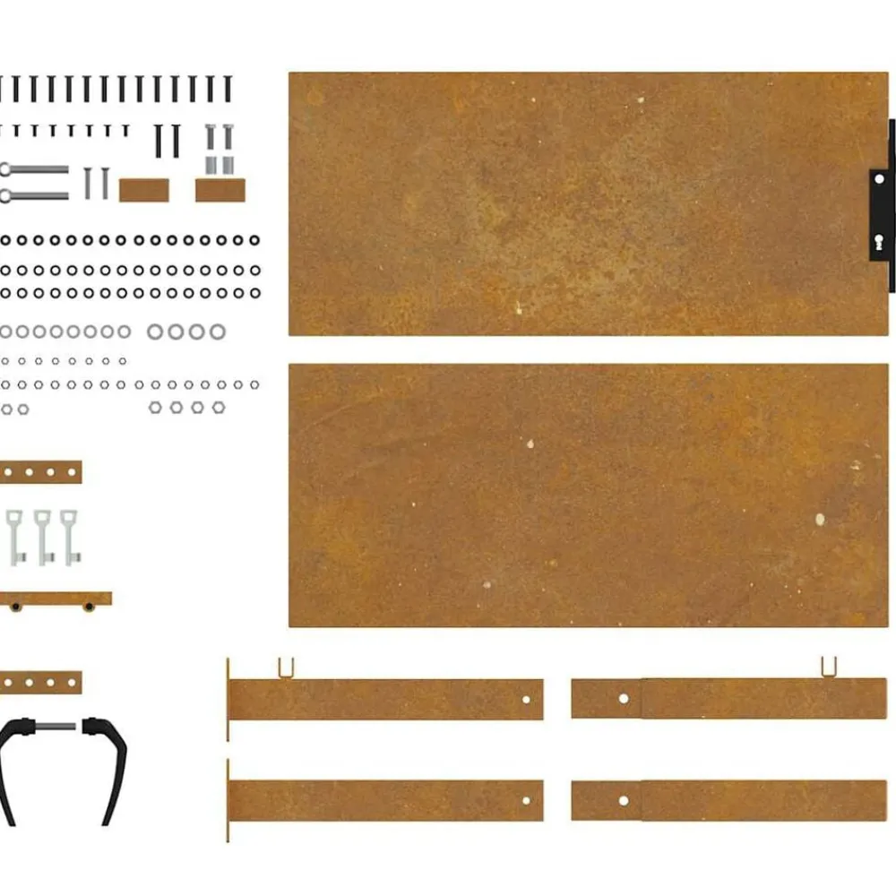 vidaXL Puerta de jardín 100x75 cm de acero corten Rusty Clearance