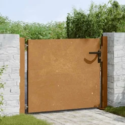 vidaXL Puerta de jardín 100x75 cm de acero corten Rusty Clearance