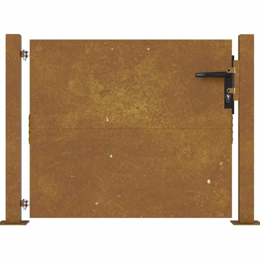 vidaXL Puerta de jardín 100x75 cm de acero corten Rusty Clearance