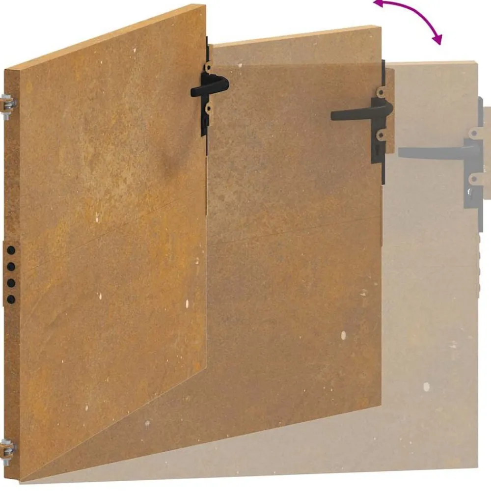 vidaXL Puerta de jardín 100x75 cm de acero corten Rusty Clearance