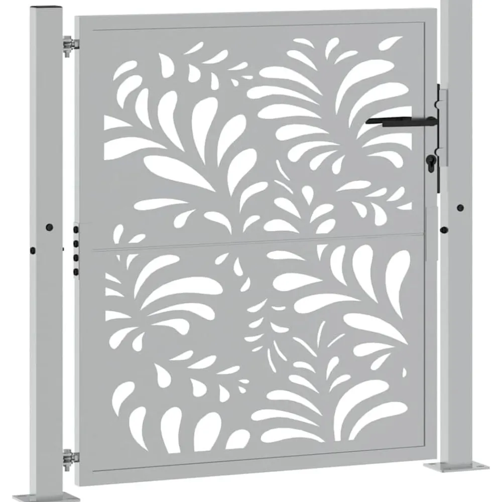vidaXL Puerta de jardín 100x100 cm de acero corten con diseño ondulado Acero oxidado/Marrón Best