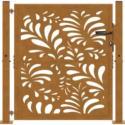 vidaXL Puerta de jardín 100x100 cm de acero corten con diseño ondulado Acero oxidado/Marrón Best