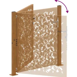 vidaXL Puerta de jardín 100x100 cm de acero corten con diseño ondulado Acero oxidado/Marrón Best