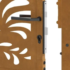 vidaXL Puerta de jardín 100x100 cm de acero corten con diseño ondulado Acero oxidado/Marrón Best