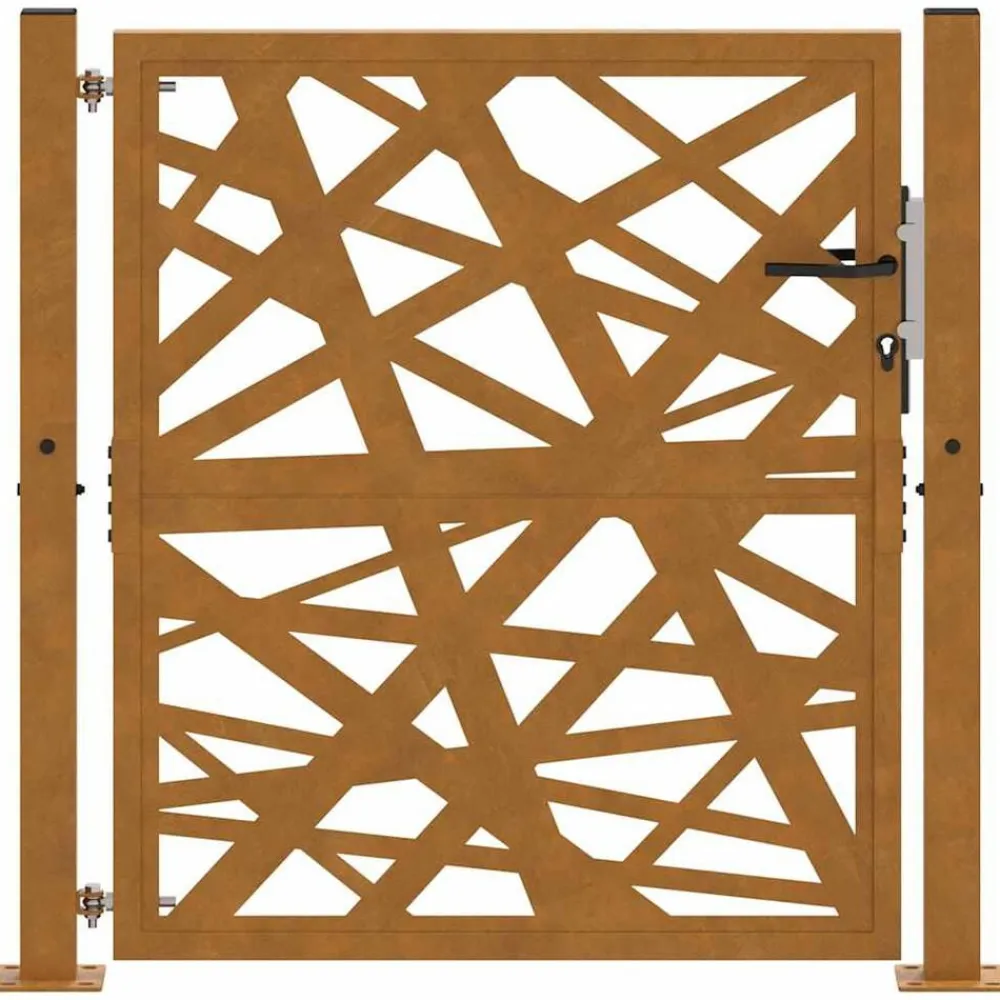 vidaXL Vallas De Jardín-Puerta de jardín 100x100 cm acero corten diseño ligero