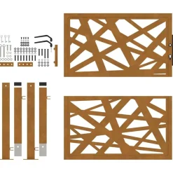vidaXL Vallas De Jardín-Puerta de jardín 100x100 cm acero corten diseño ligero