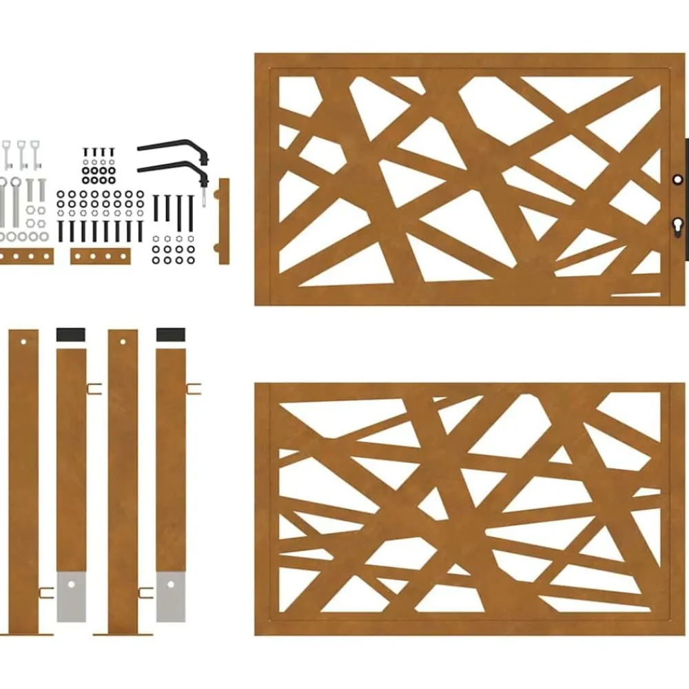 vidaXL Vallas De Jardín-Puerta de jardín 100x100 cm acero corten diseño ligero