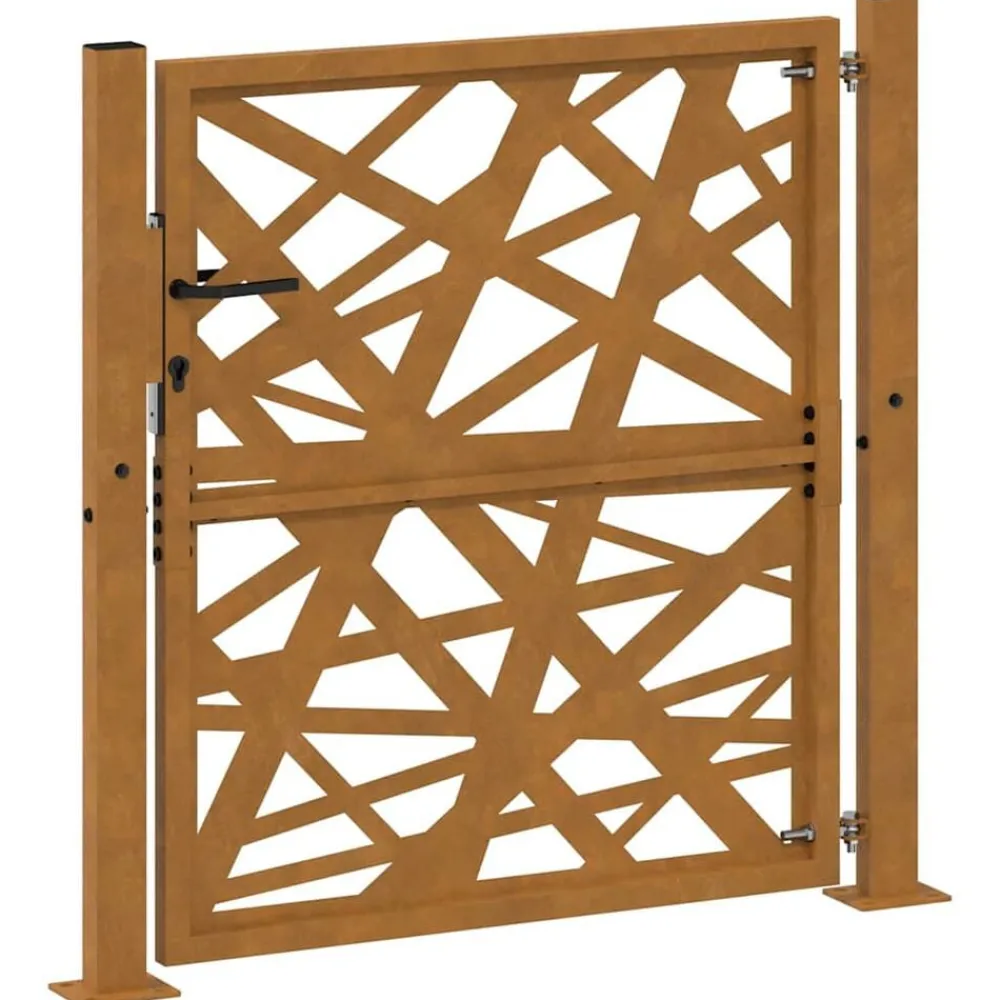 vidaXL Vallas De Jardín-Puerta de jardín 100x100 cm acero corten diseño ligero