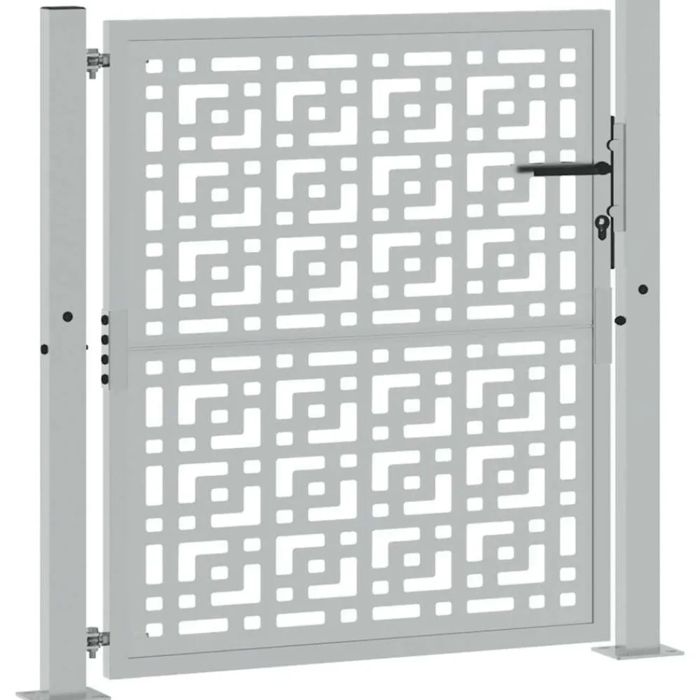vidaXL Vallas De Jardín-Puerta de jardín 100x100 cm de acero corten con diseño de cruz