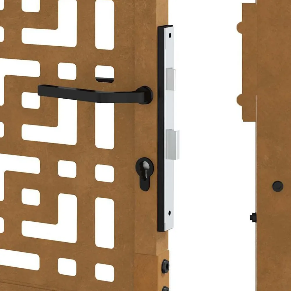 vidaXL Vallas De Jardín-Puerta de jardín 100x100 cm de acero corten con diseño de cruz