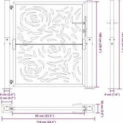vidaXL Puerta de jardín 100x100 cm de acero corten con diseño de llamas Acero oxidado/Marr&oacute;n Clearance