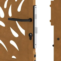 vidaXL Puerta de jardín 100x100 cm de acero corten con diseño de llamas Acero oxidado/Marr&oacute;n Clearance