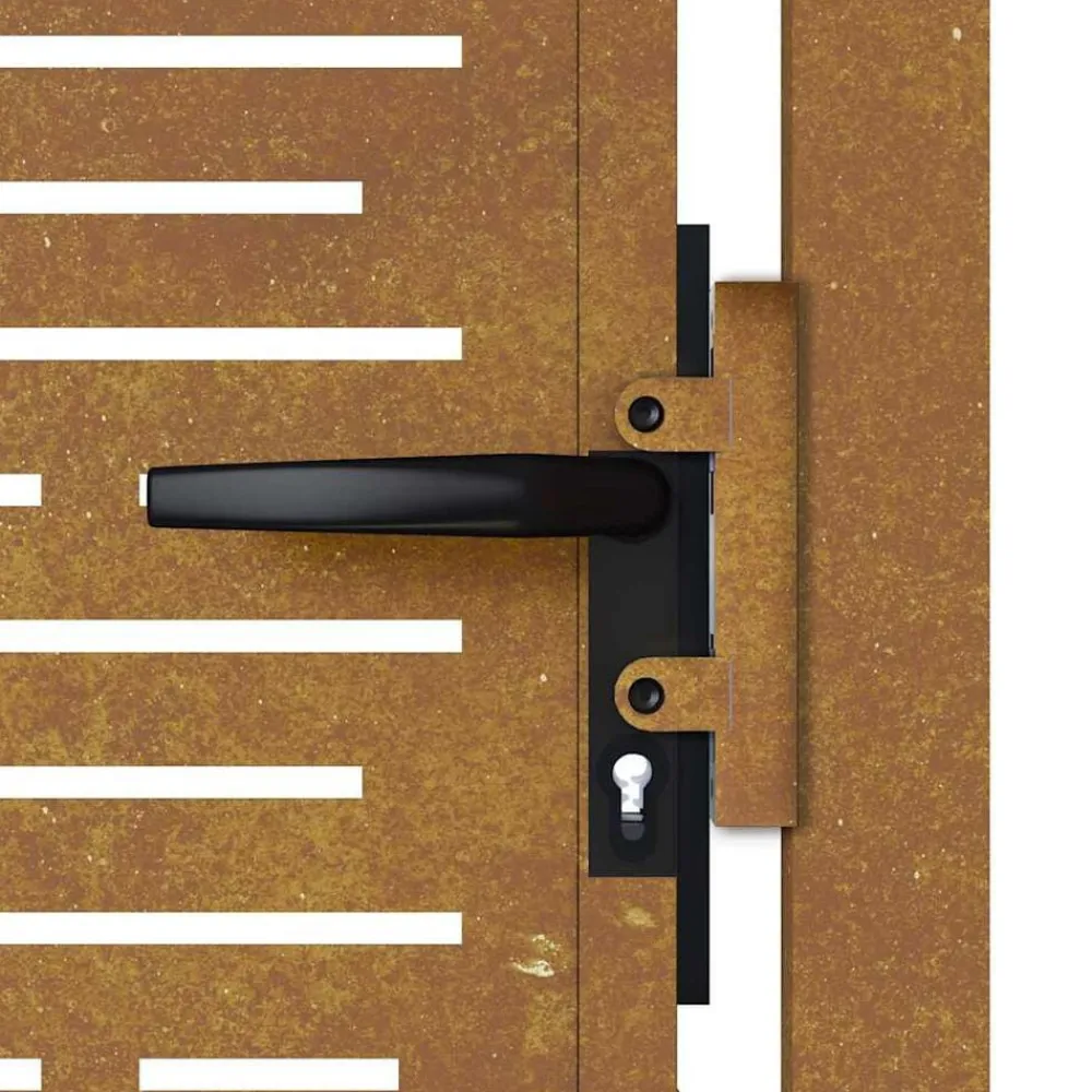 vidaXL Vallas De Jardín-Puerta de jardín 100x75 cm de acero corten con diseño cuadrado