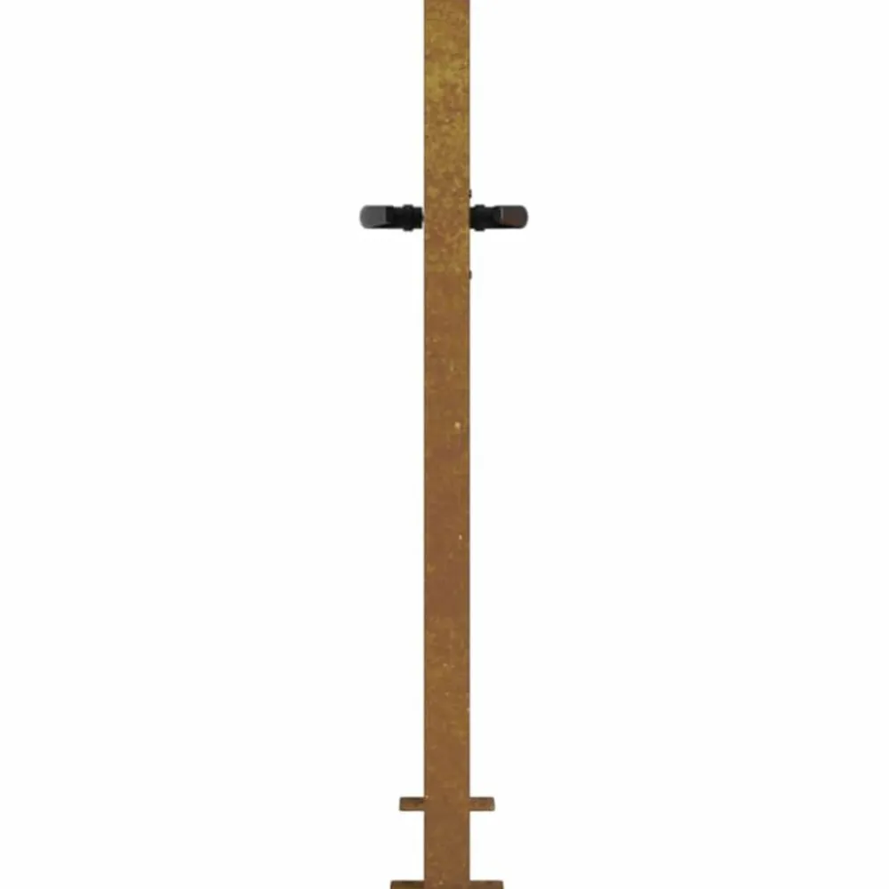 vidaXL Puerta de jardín 100x75 cm de acero corten con diseño de hierba