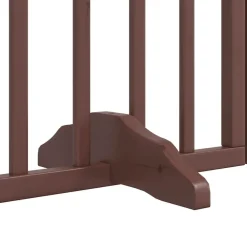 vidaXL Productos Para Mascotas-Puerta de perros plegable 9 paneles madera álamo marrón 450 cm