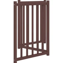 vidaXL Productos Para Mascotas-Puerta de perros plegable 3 paneles madera abeto marrón 150 cm