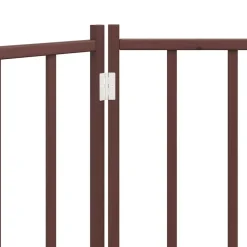 vidaXL Productos Para Mascotas-Puerta de perros plegable 3 paneles madera abeto marrón 150 cm