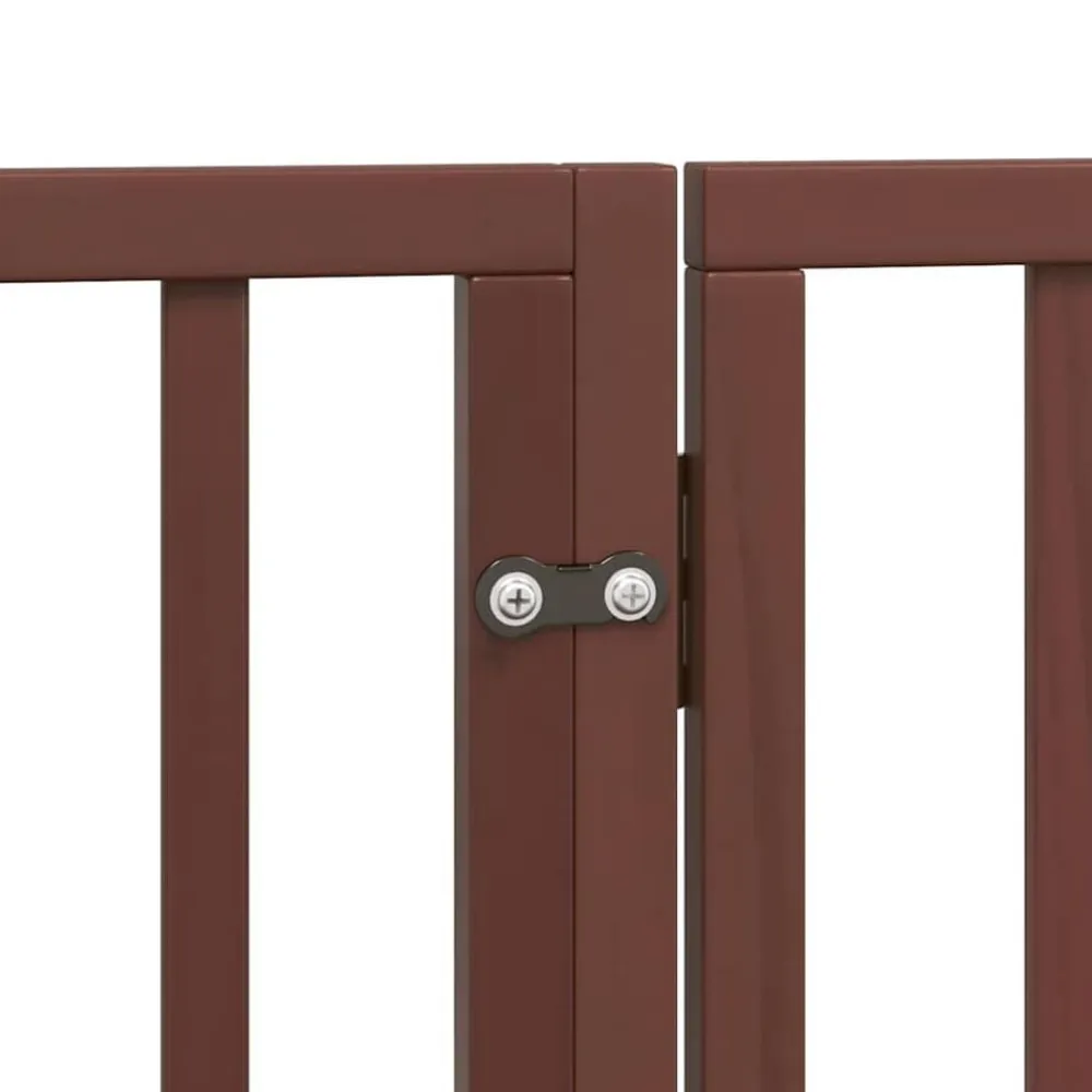 vidaXL Puerta de perros plegable 9 paneles madera álamo marrón 450 cm Marrón Clearance