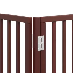 vidaXL Puerta de perros plegable 9 paneles madera álamo marrón 450 cm Marrón Clearance