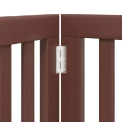 vidaXL Puerta de perros plegable 9 paneles madera álamo marrón 450 cm Marrón Outlet