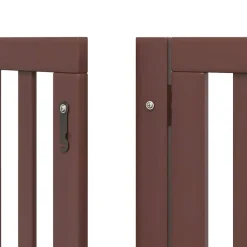 vidaXL Puerta de perros plegable 9 paneles madera álamo marrón 450 cm Marrón Outlet