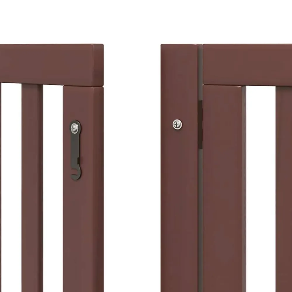 vidaXL Puerta de perros plegable 9 paneles madera álamo marrón 450 cm Marrón Outlet