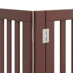 vidaXL Puerta de perros plegable 9 paneles madera álamo marrón 450 cm Marrón Outlet