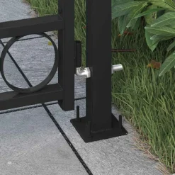 vidaXL Vallas De Jardín-Puerta de valla Assen con arco superior de acero, 89x200 cm, negro