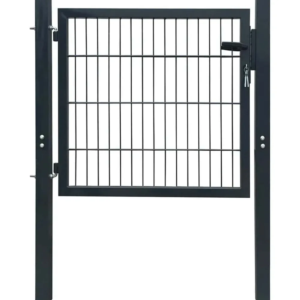 vidaXL Puerta de valla 2D (individual) antracita 100x80 cm Gris Clearance