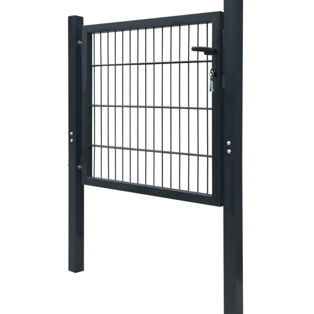 vidaXL Puerta de valla 2D (individual) antracita 100x80 cm Gris Clearance