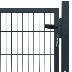 vidaXL Puerta de valla 2D (individual) antracita 100x80 cm Gris Clearance