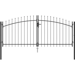 vidaXL Vallas De Jardín-Puerta de valla de doble puerta Woerden con punta de lanza 299,5x149,5 cm