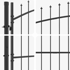 vidaXL Vallas De Jardín-Puerta de valla de doble puerta Woerden con punta de lanza 299,5x149,5 cm