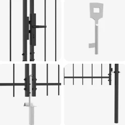 vidaXL Vallas De Jardín-Puerta de valla de doble puerta Woerden con punta de lanza 299,5x149,5 cm
