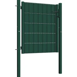 vidaXL Vallas De Jardín-Puerta de valla de PVC y acero 100 x 81 cm