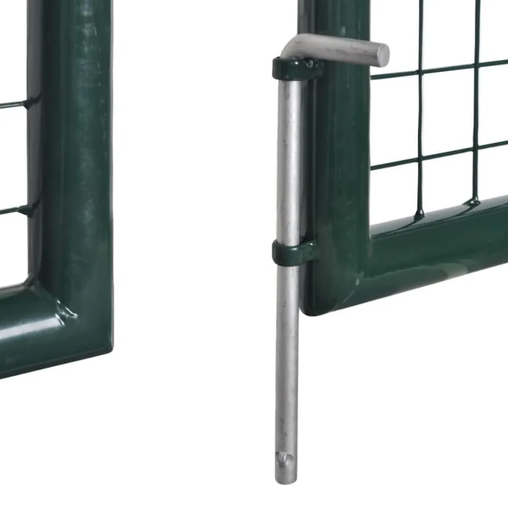 vidaXL Puerta de valla de acero 300 x 100 cm verde
