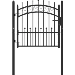 vidaXL Puerta de valla Emmen con pinchos de acero, 104x87 cm, Negro New