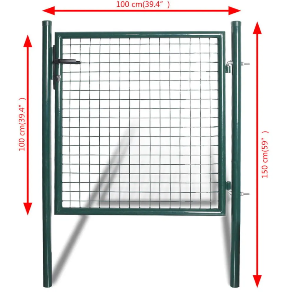 vidaXL Puerta de valla individual de 100x100 cm acero con recubrimiento en polvo New