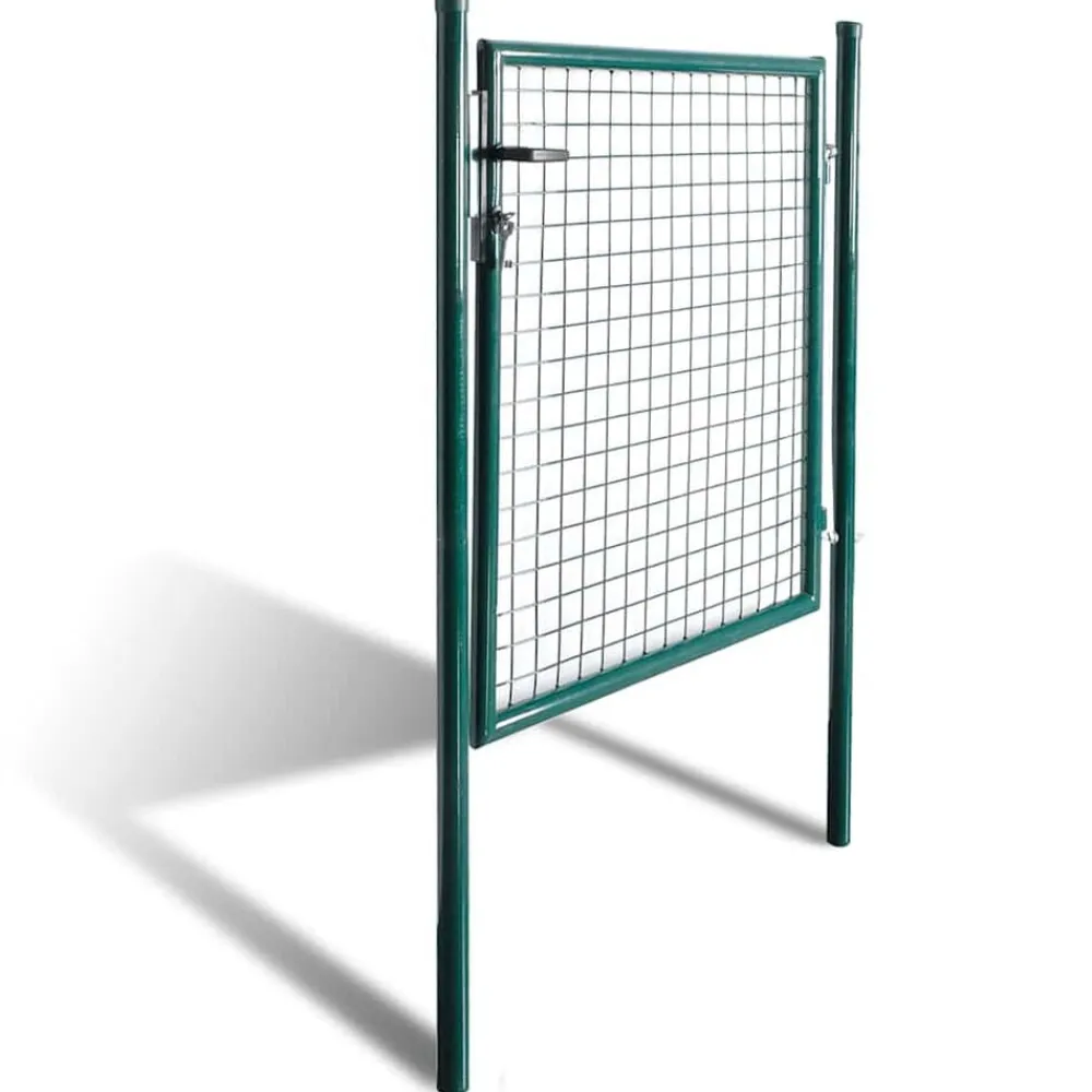 vidaXL Puerta de valla individual de 100x100 cm acero con recubrimiento en polvo New