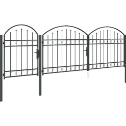 vidaXL Vallas De Jardín-Puerta de valla jardín con parte superior arqueada Assen