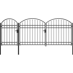 vidaXL Vallas De Jardín-Puerta de valla jardín con parte superior arqueada 400 x 175 cm