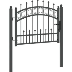 vidaXL Puerta de valla Kampen con punta de lanza negra, 103x75 cm, acero Hot