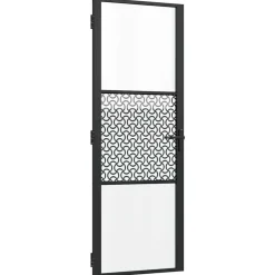 vidaXL Puerta de Vidrio Calado 76 x 3.5 x 201.5 cm Aluminio Negro Clearance