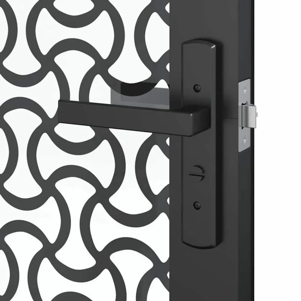 vidaXL Puerta de Vidrio Calado 76 x 3.5 x 201.5 cm Aluminio Negro Clearance