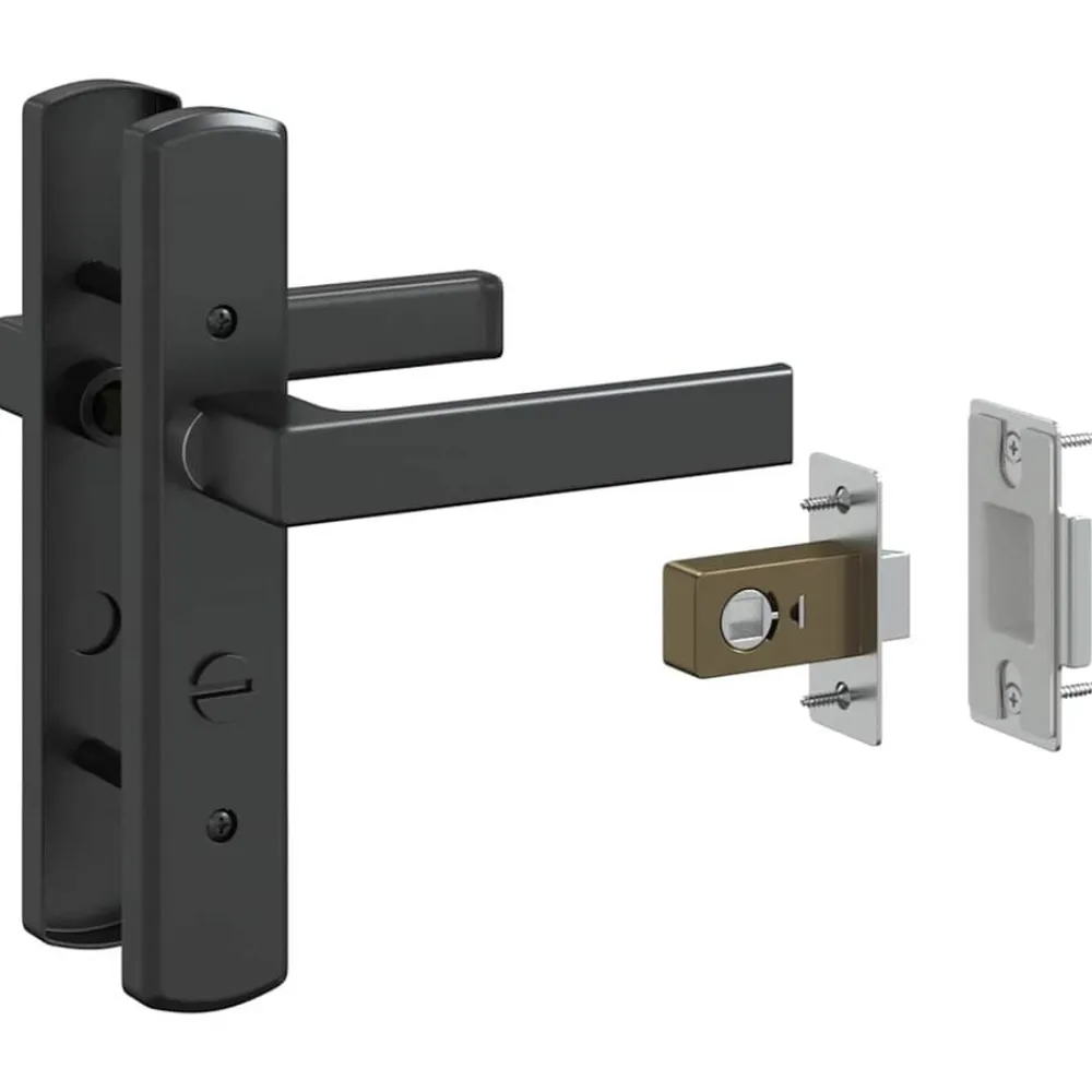 vidaXL Puerta de Vidrio Calado 76 x 3.5 x 201.5 cm Aluminio Negro Clearance