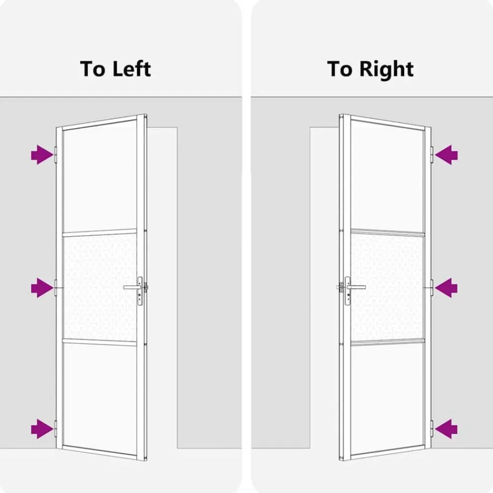 vidaXL Puerta de Vidrio Calado 76 x 3.5 x 201.5 cm Aluminio Negro Clearance